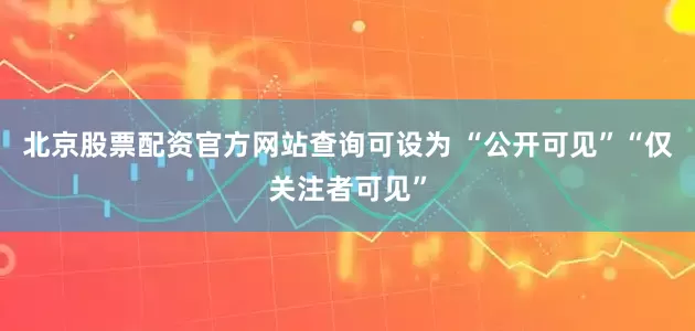北京股票配资官方网站查询可设为 “公开可见”“仅关注者可见”